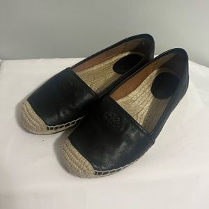 Coach Black Leather Espadrilles Size 6.5